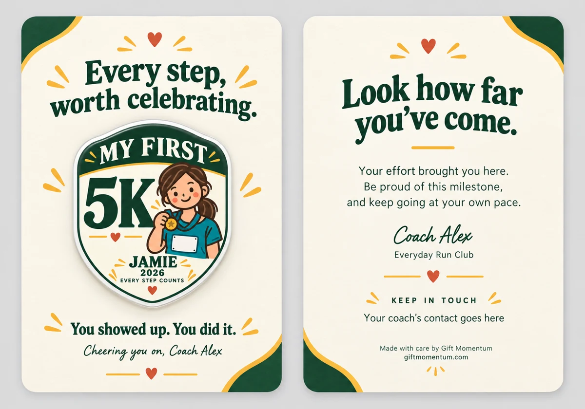 Backing card, front and back — milestone sample