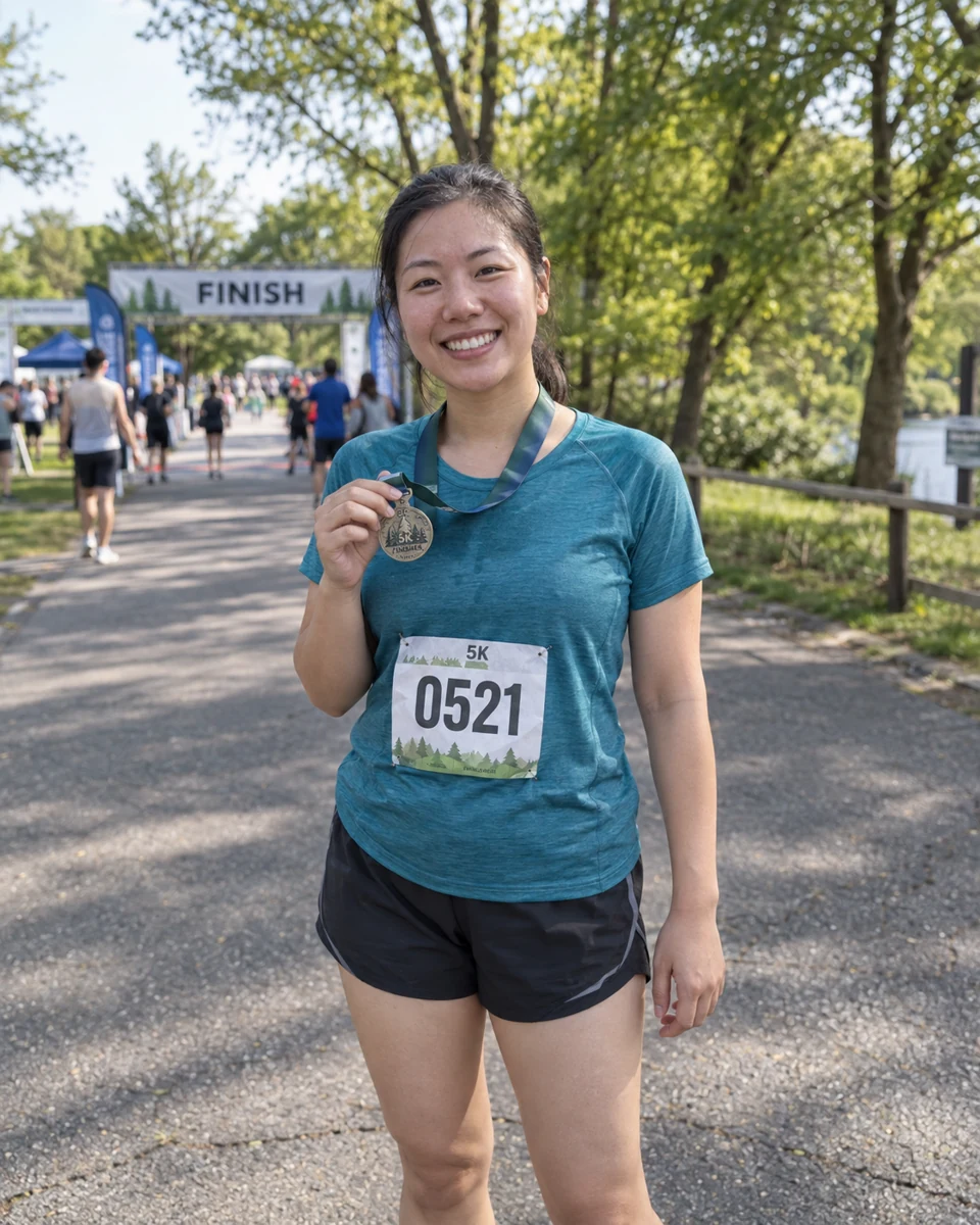 Jamie’s first 5K — sample reference photo