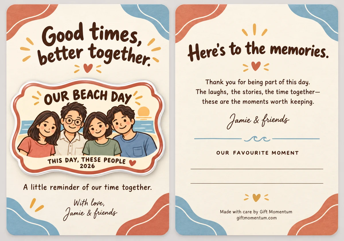Backing card, front and back — together sample